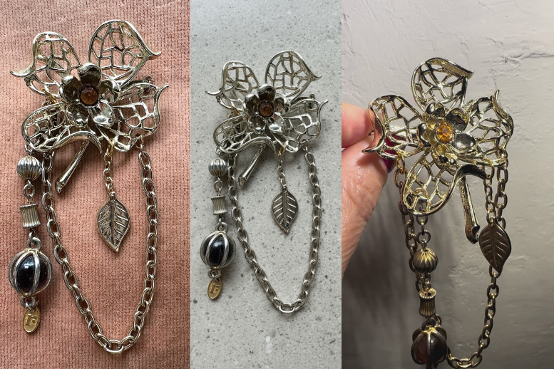 Lattice Flower Charm Brooch – A Vintage Floral Statement Piece