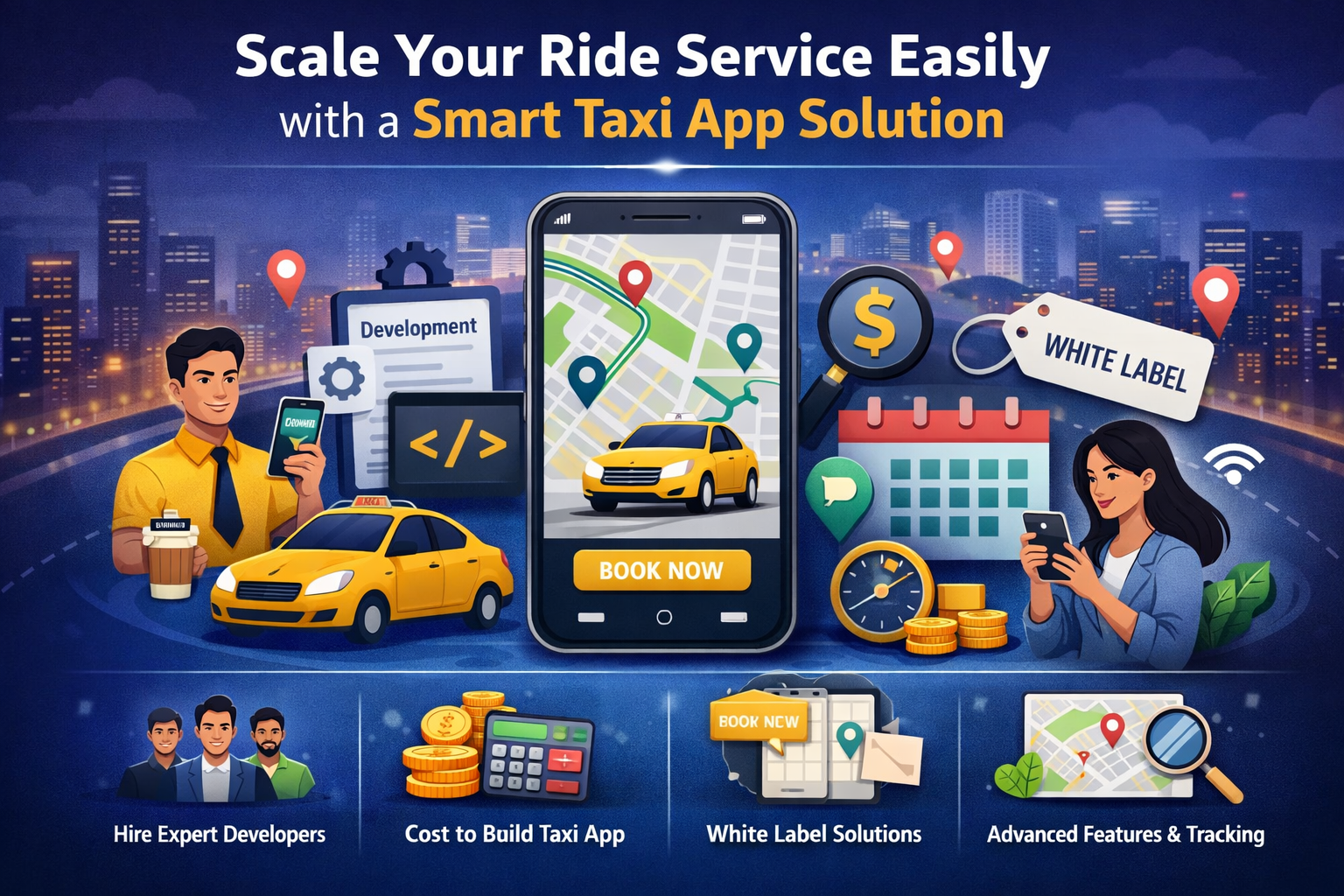 Scale your ride service easily with a smart taxi app solution