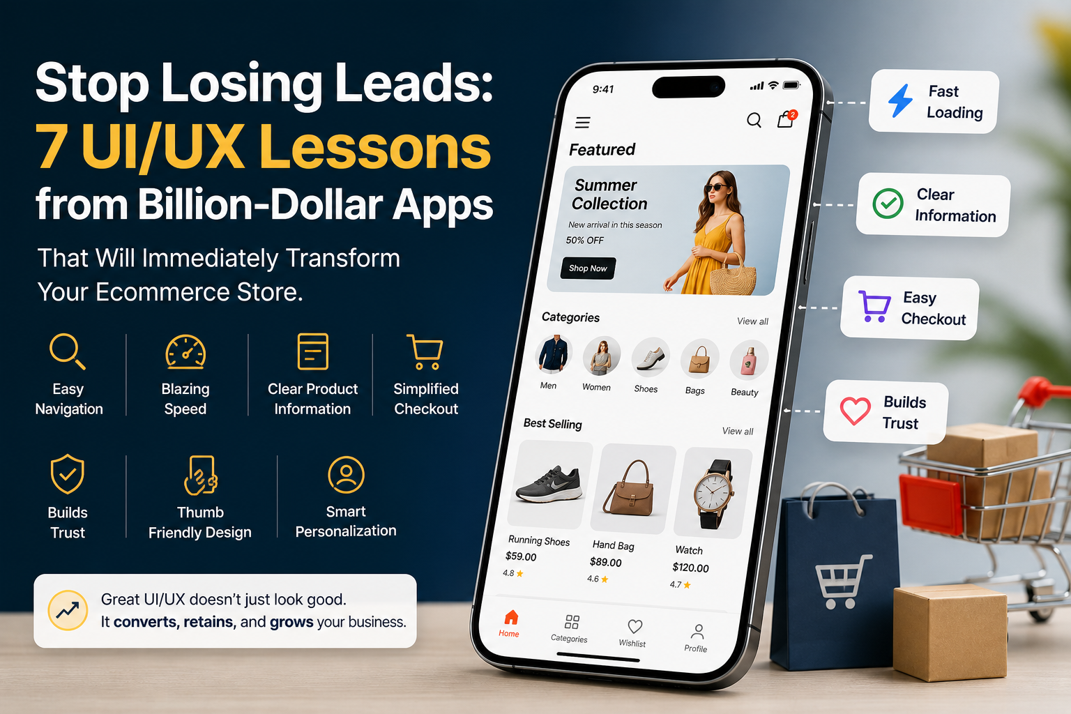 Stop Losing Leads: 7 UI/UX Improvements That Drive More Ecommerce Sales