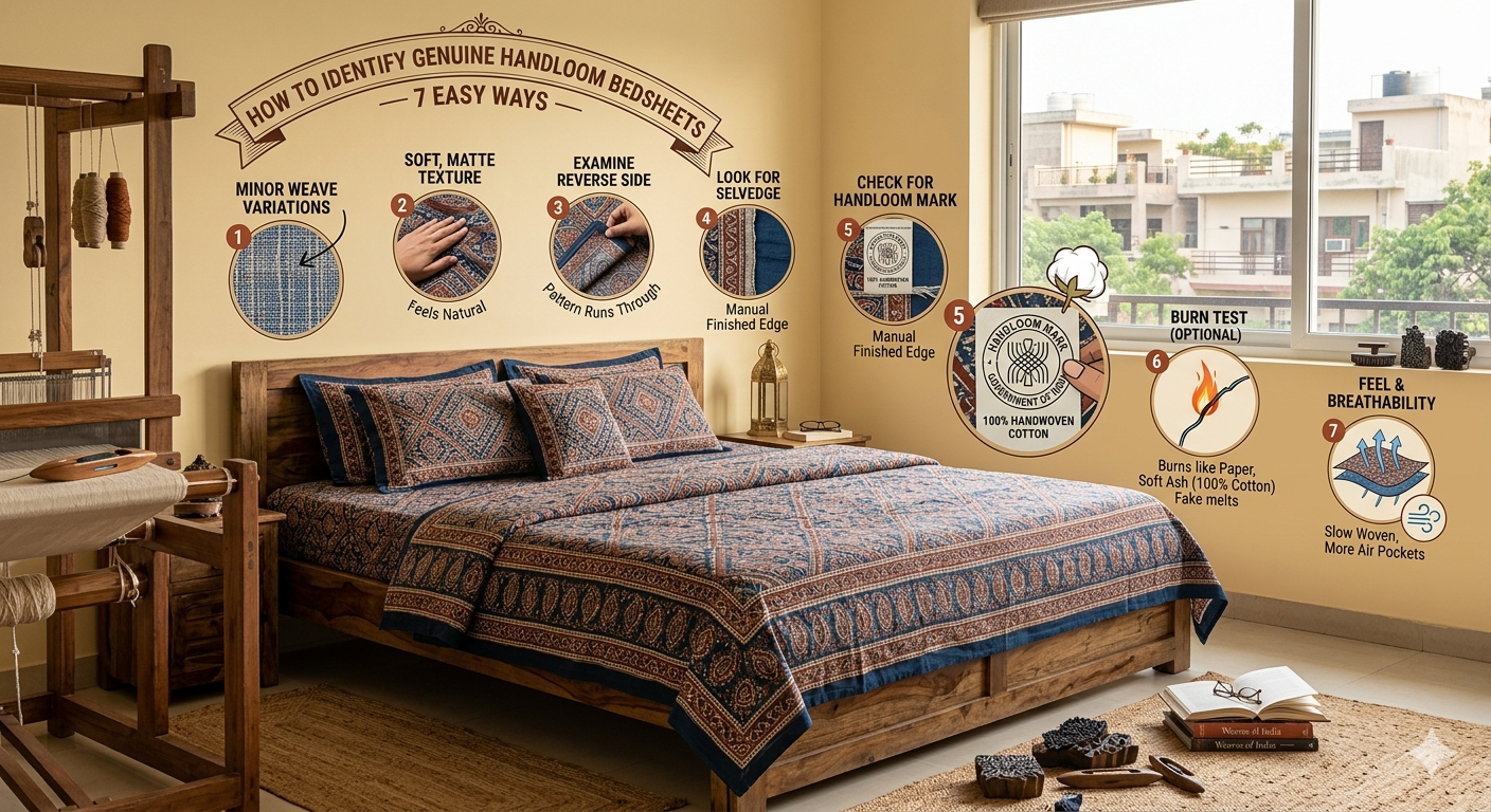 How to Identify Genuine Handloom Bedsheets - 7 Easy Ways