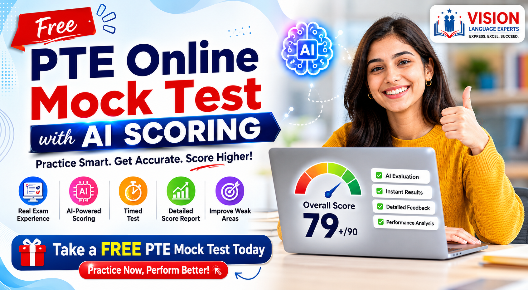 Free PTE Online Mock Test with AI Scoring