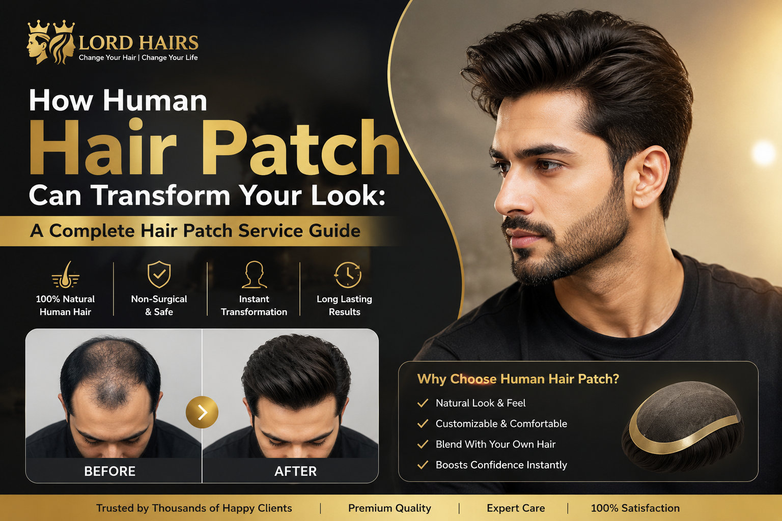 How Human Hair Patch Can Transform Your Look: A Complete Hair Patch Service Guide