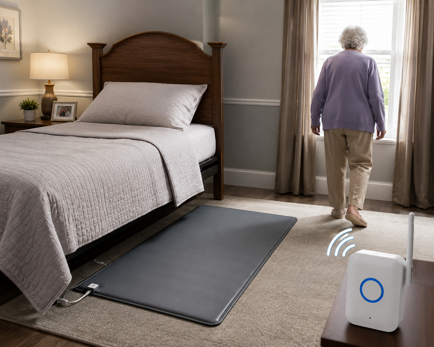Single Bed Exit Pressure Mat Alarm for Dementia: Enhancing Safety with Advanced Wireless Pressure Mat Alarms and Alzheimer's Care Products
