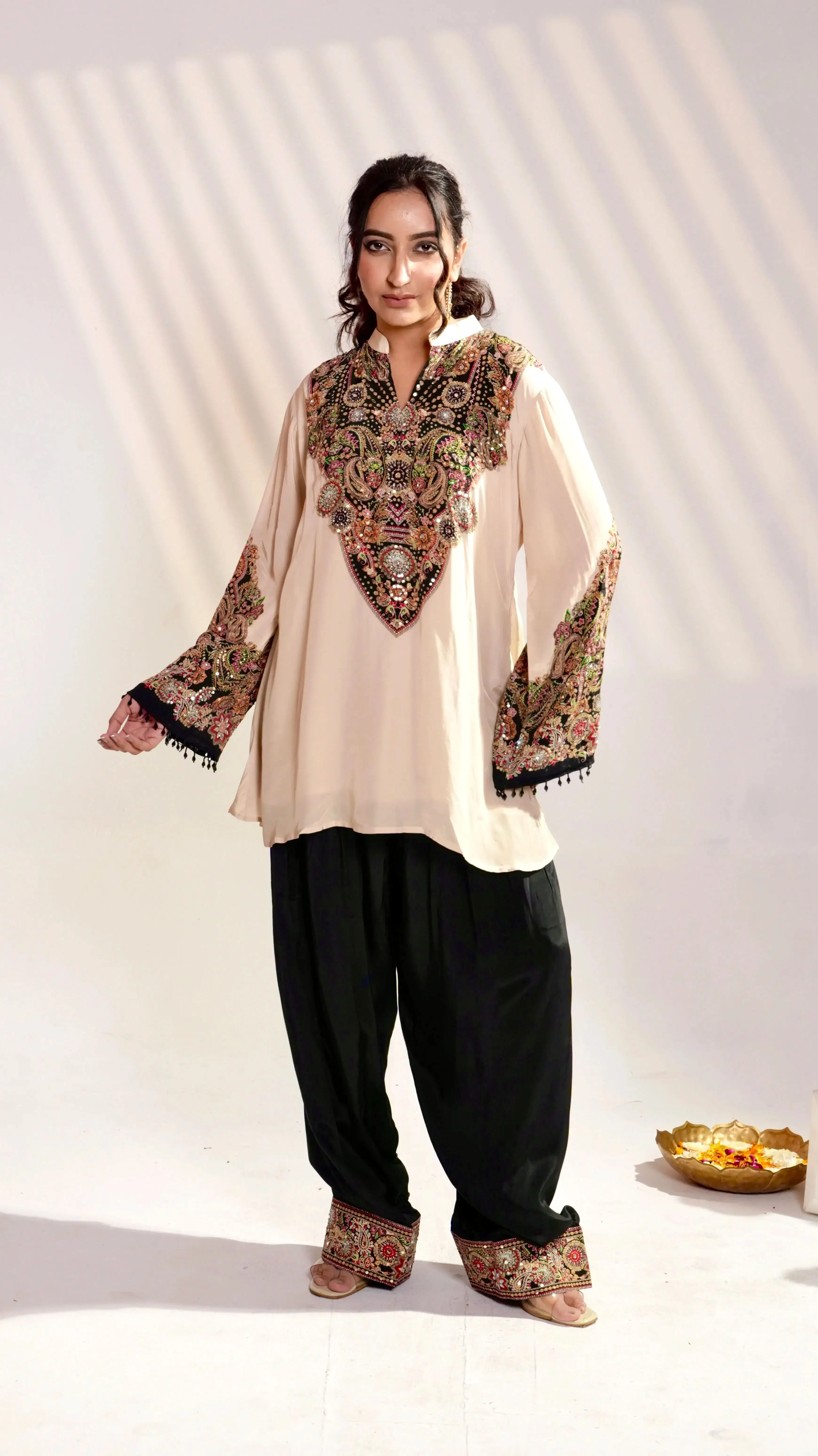 <b> Ivory Farshi Co-Ord Set</b>