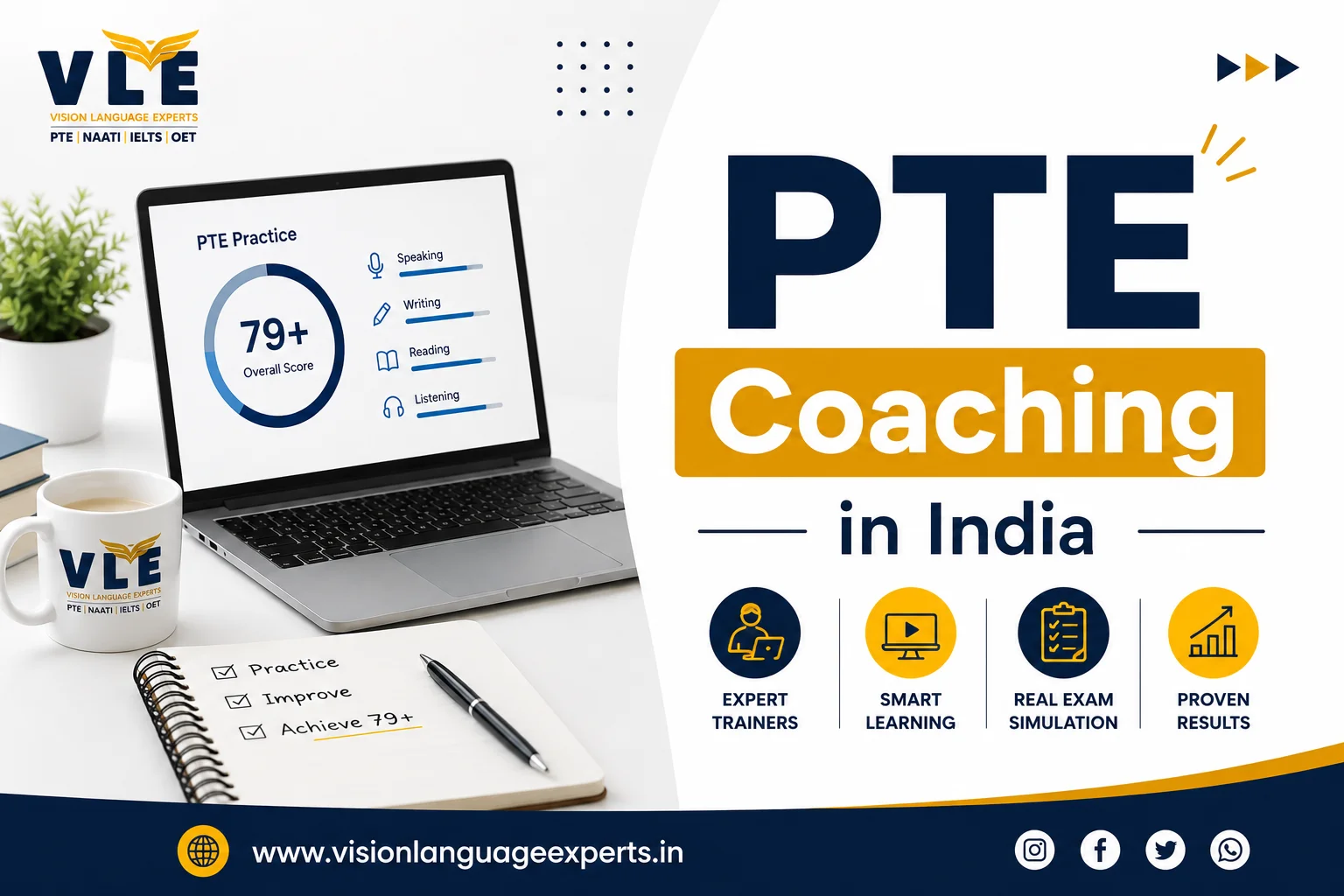 How PTE Coaching in India Helps Students Achieve 79+ Scores