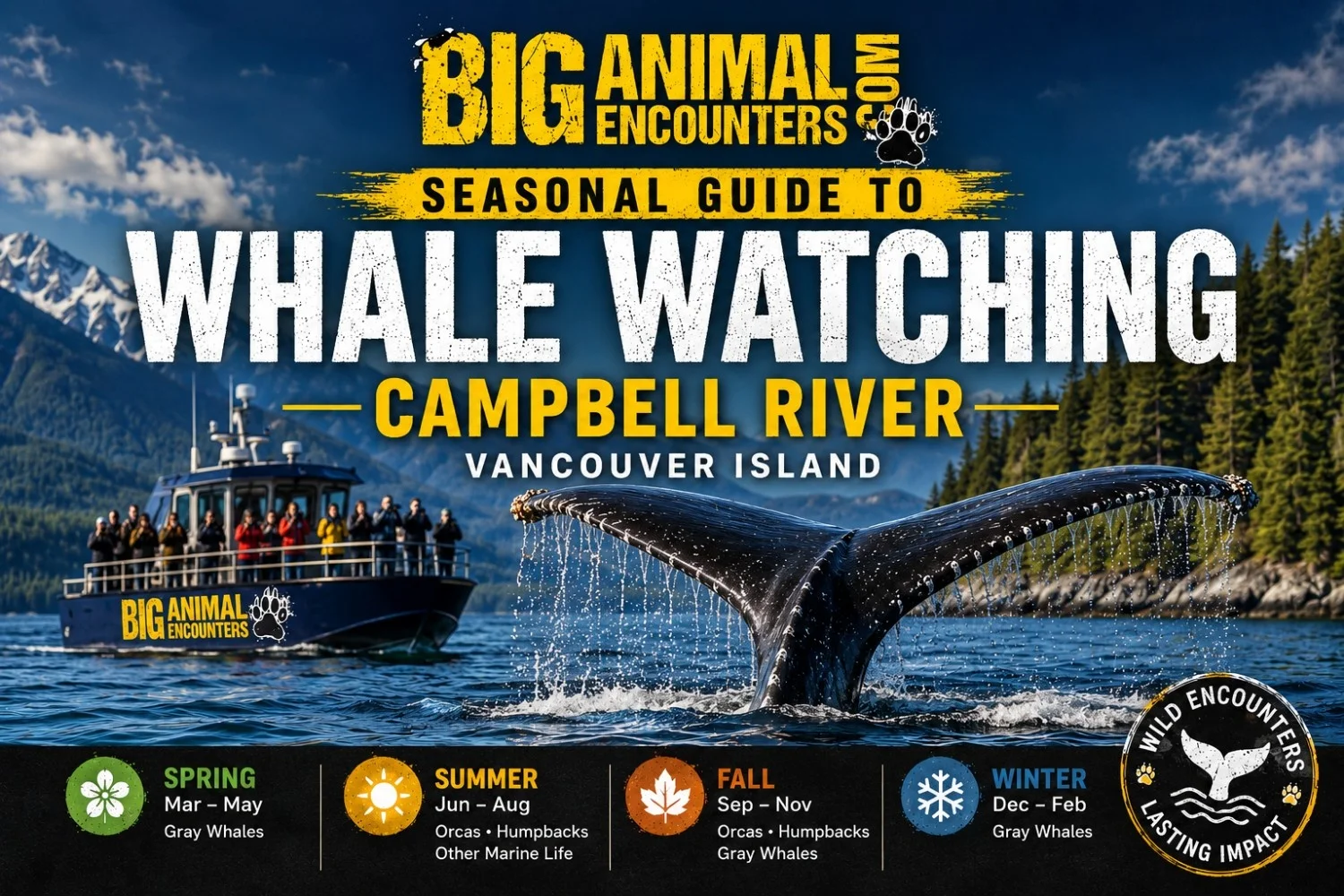 Big Animal Encounters' Seasonal Guide to Whale Watching Campbell River Vancouver Island