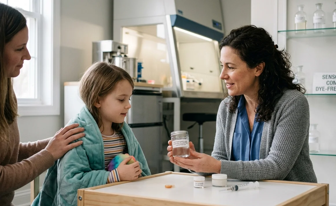 The Sensory-Friendly Pharmacy: How dye-free, filler-free compounding supports neurodivergent children with high sensory sensitivities.