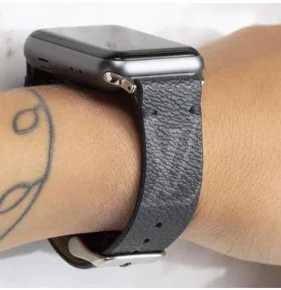 Premium Apple Watch Band Repurposed Classic LV Monogram Eclipse Graphite
