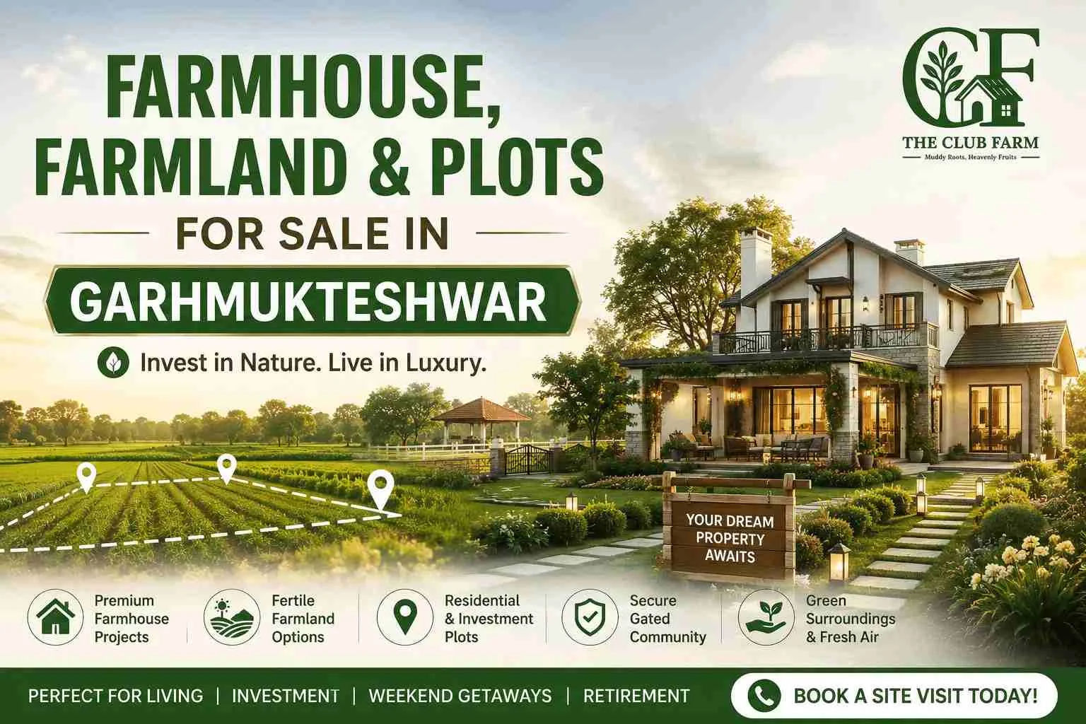 Farmhouse, Farmland & Plots for Sale in Garhmukteshwar: A Smart Investment Near Delhi NCR