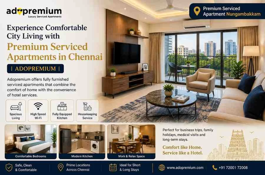 Experience Comfortable City Living with Premium Serviced Apartments in Chennai | Adopremium