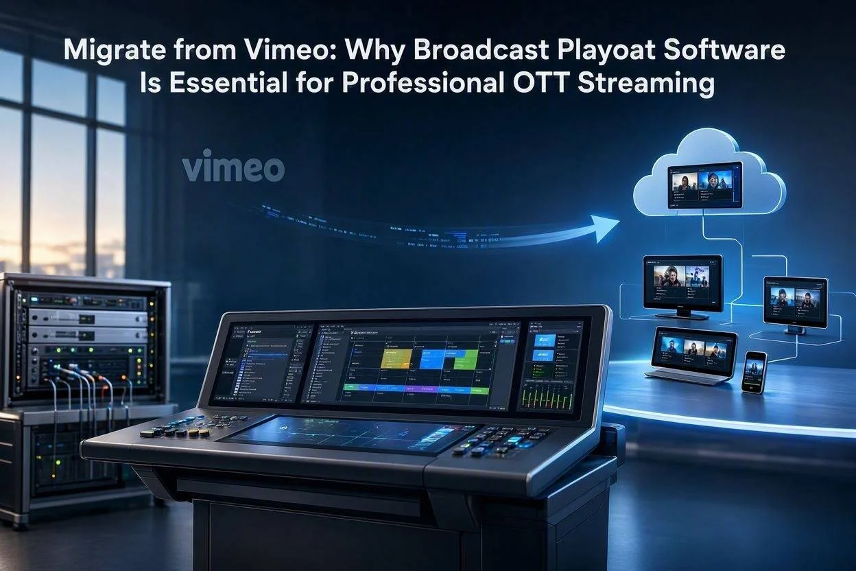Migrate from Vimeo: Why Broadcast Playout Software Is Essential for Professional OTT Streaming