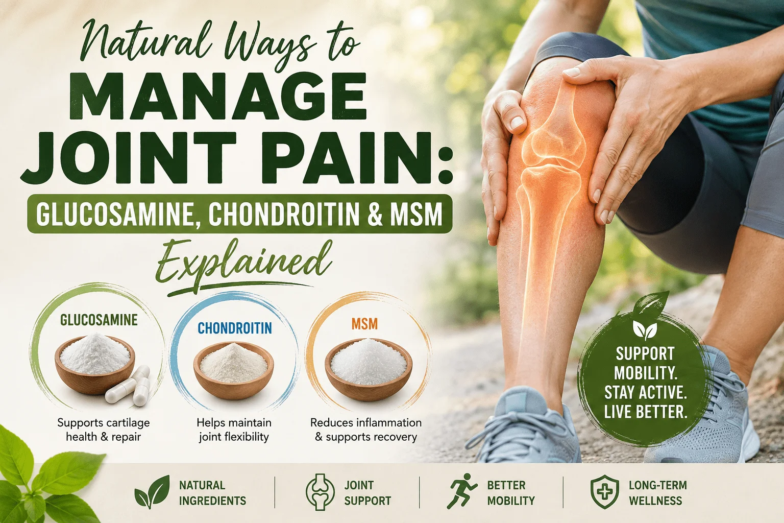 Natural Ways to Manage Joint Pain: Glucosamine, Chondroitin & MSM Explained