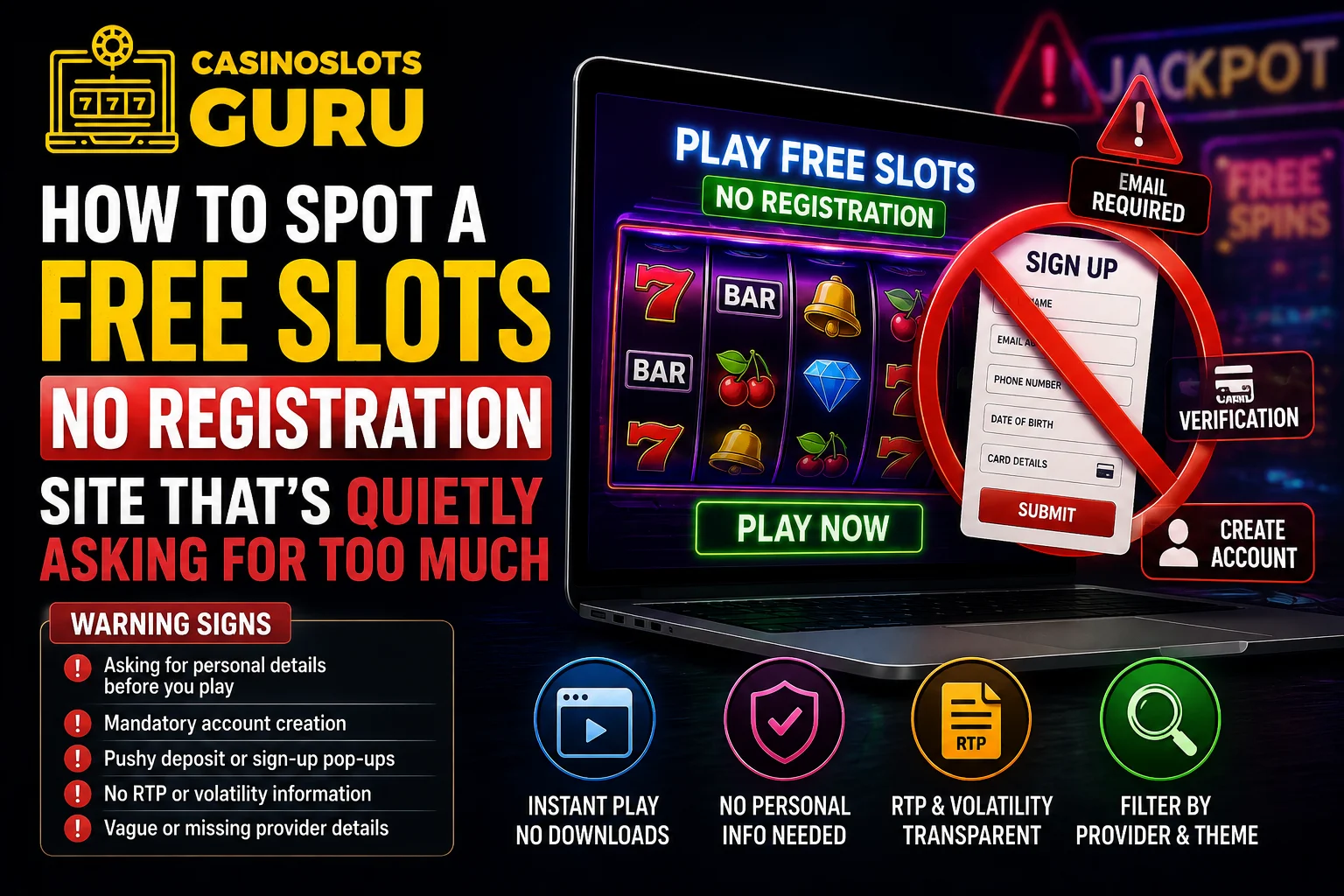 How to Spot a Free Slots No Registration Site That's Quietly Asking for Too Much