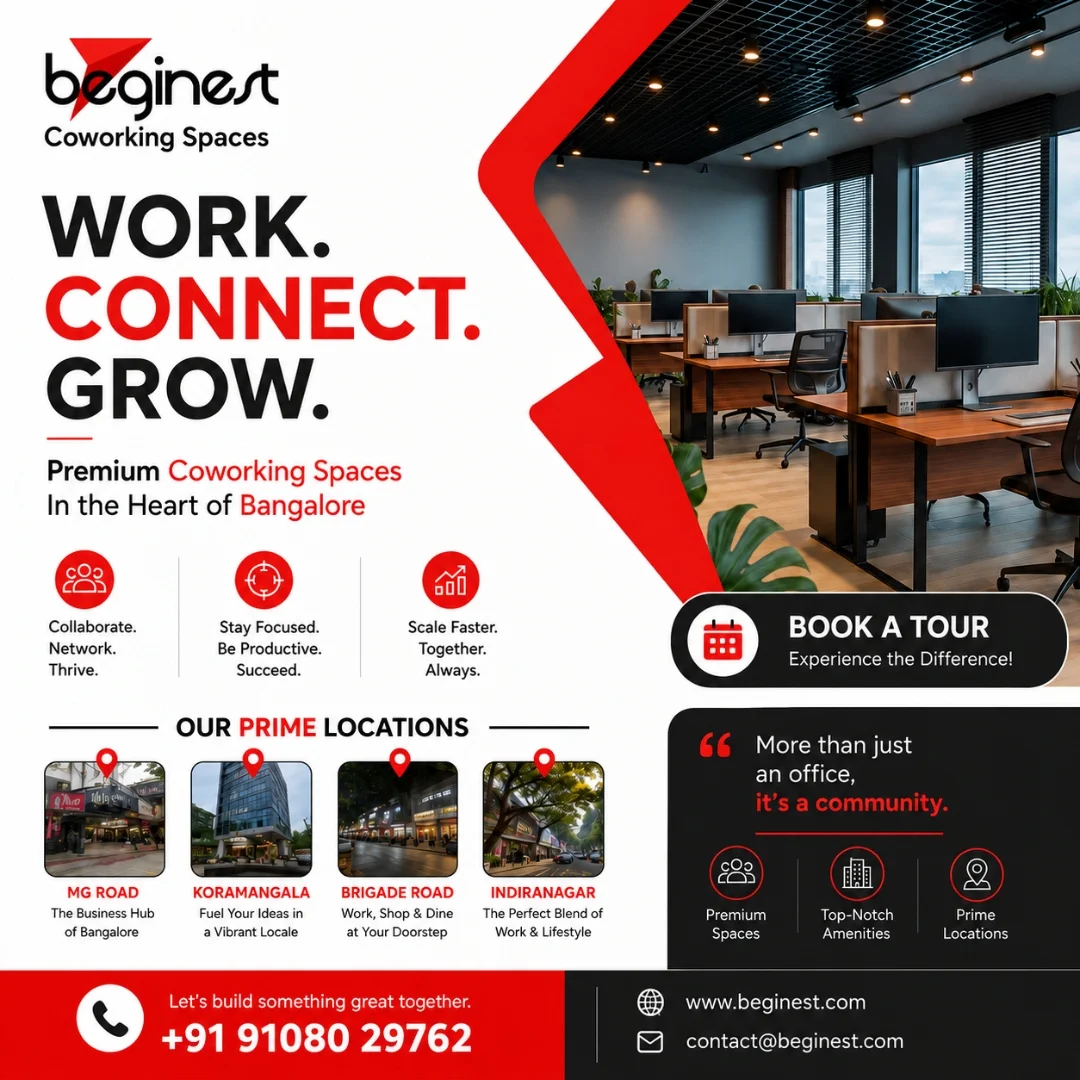 Coworking Space in MG Road: Finding a Flexible and Professional Workplace in Bangalore - Beginest