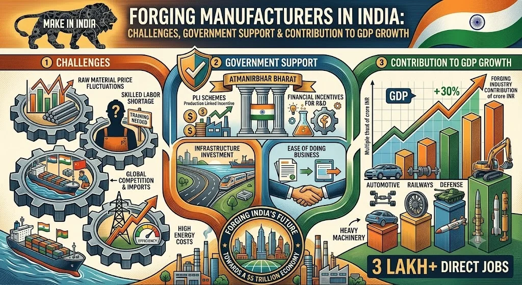 Forging Manufacturers in India: Challenges, Government Support & Contribution to GDP Growth