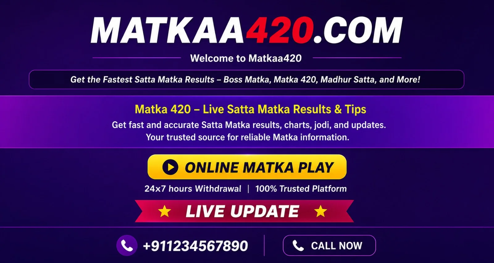 Matka420 Original & Trusted Satta Matka Information – Results, Charts, Markets & More
