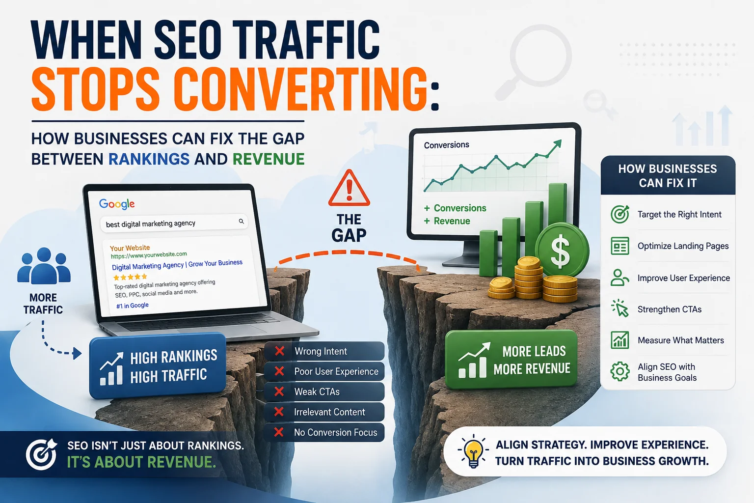 When SEO Traffic Stops Converting: How Businesses Can Fix the Gap Between Rankings and Revenue