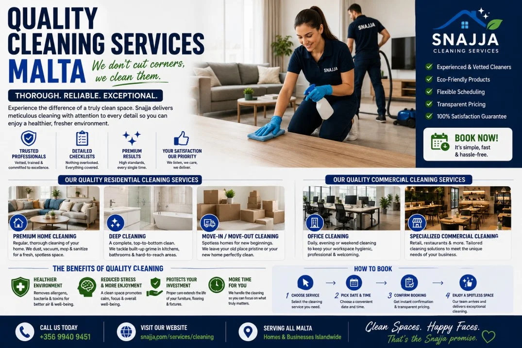 Your Local Cleaning Services Malta | Snajja