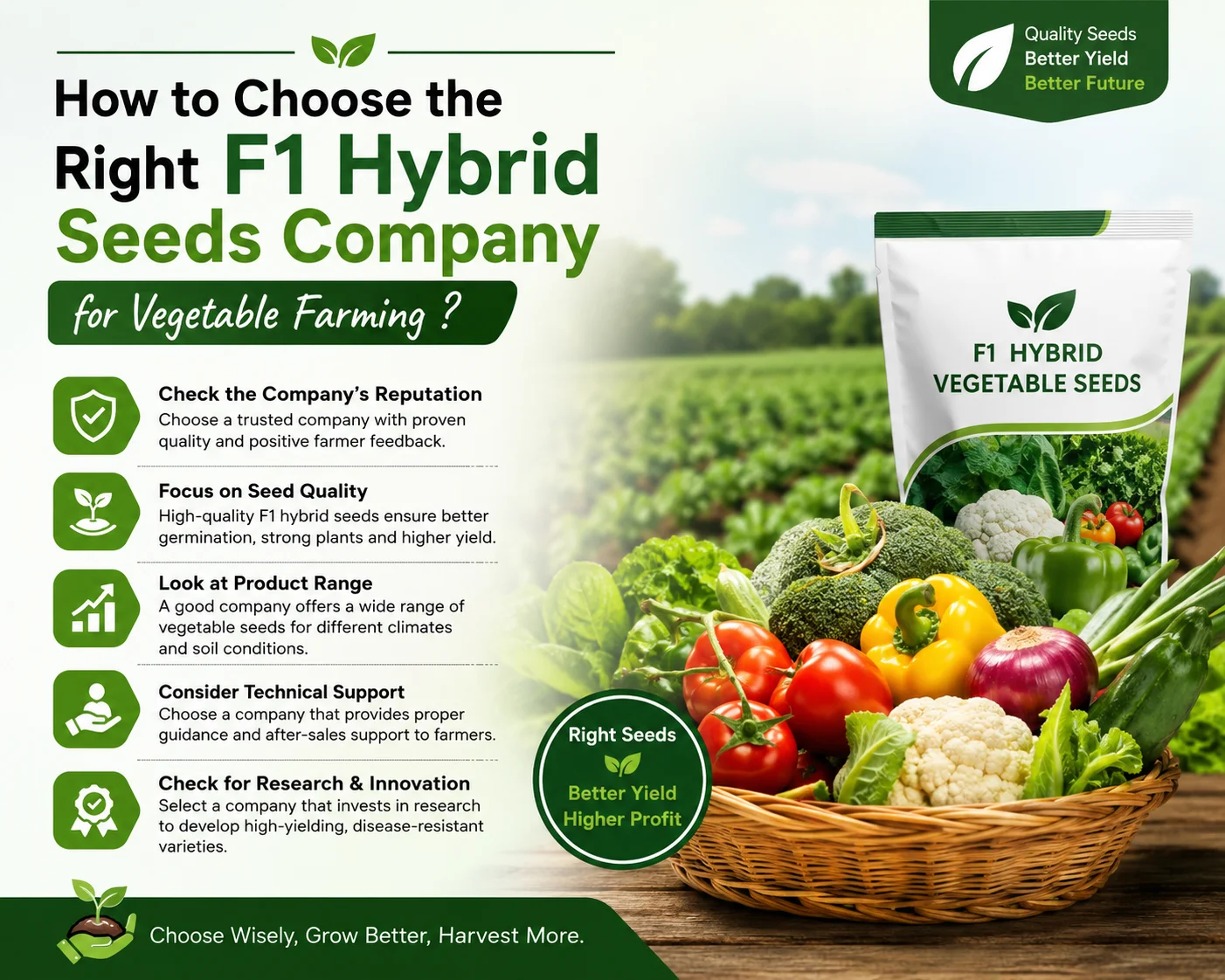 How to Choose the Right F1 Hybrid Seeds Company for Vegetable Farming ?