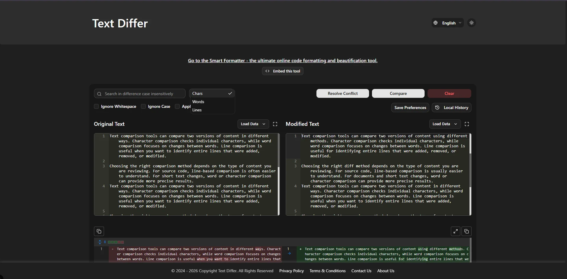 Text Differ: A Simple Way to Compare Two Versions of Text