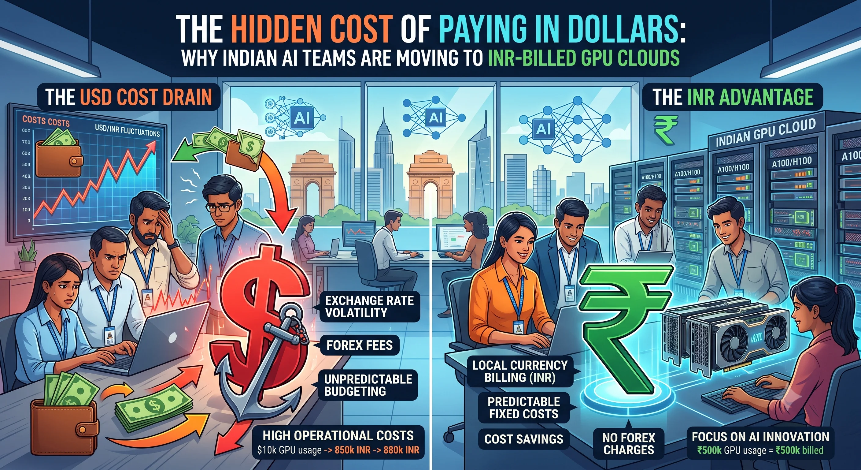 The Hidden Cost of Paying in Dollars: Why Indian AI Teams Are Moving to INR-Billed GPU Clouds