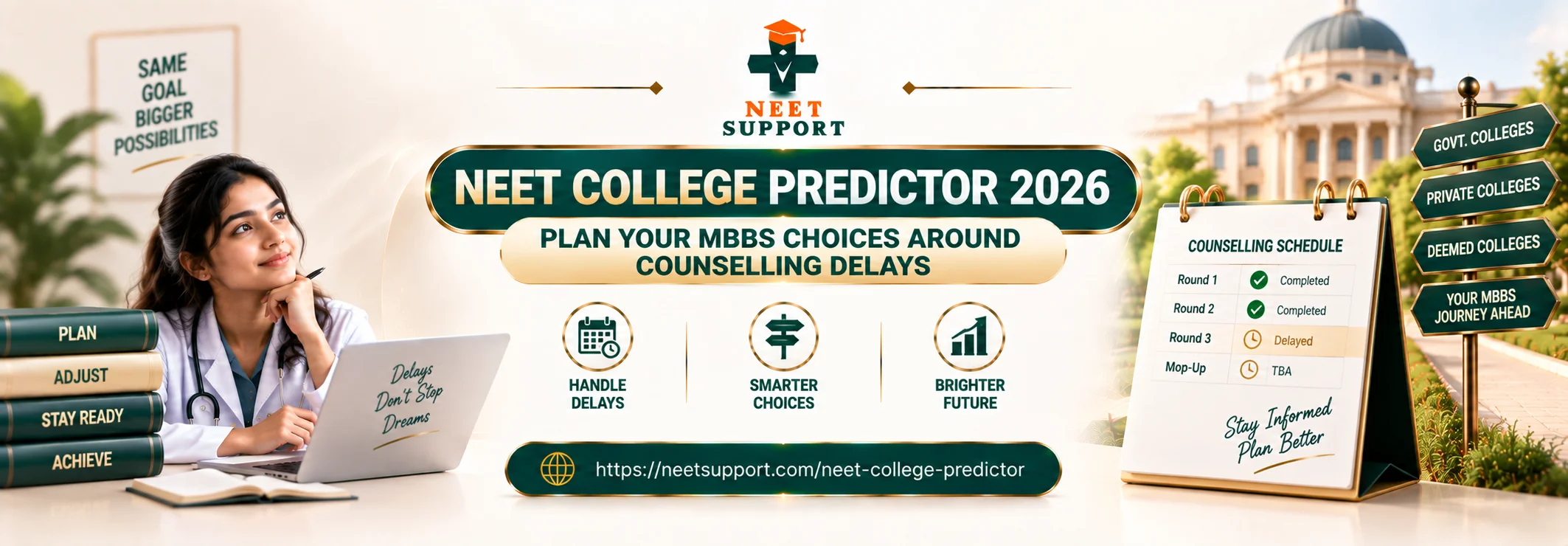 NEET College Predictor 2026: Plan Your MBBS Choices Around Counselling Delays