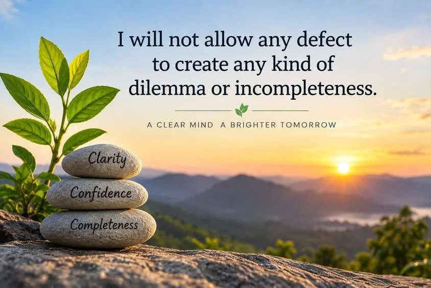 I will not allow any defect to create any kind of dilemma or incompleteness