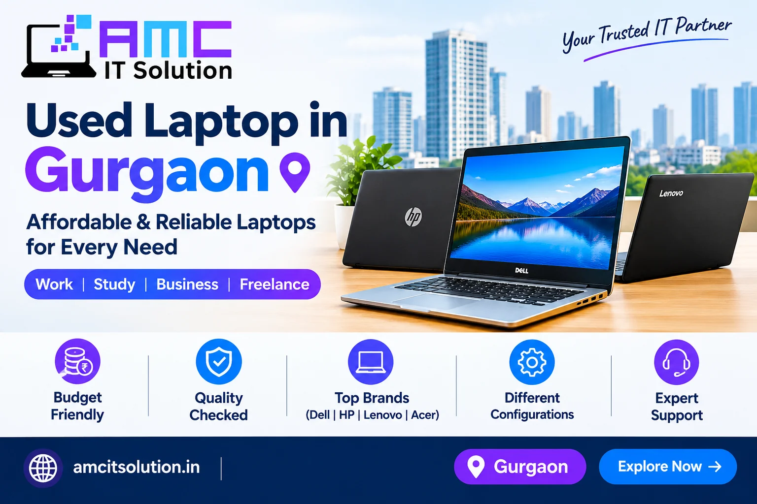 Used Laptop in Gurgaon – Affordable & Reliable Laptops | AMC IT Solution