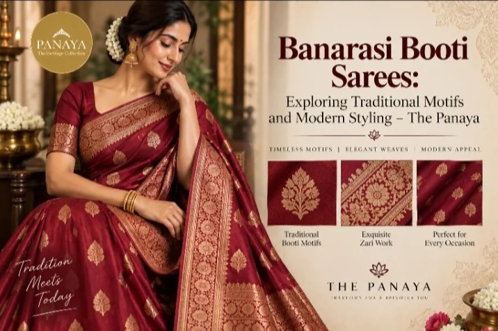 Banarasi Booti Sarees: Exploring Traditional Motifs and Modern Styling – The Panaya