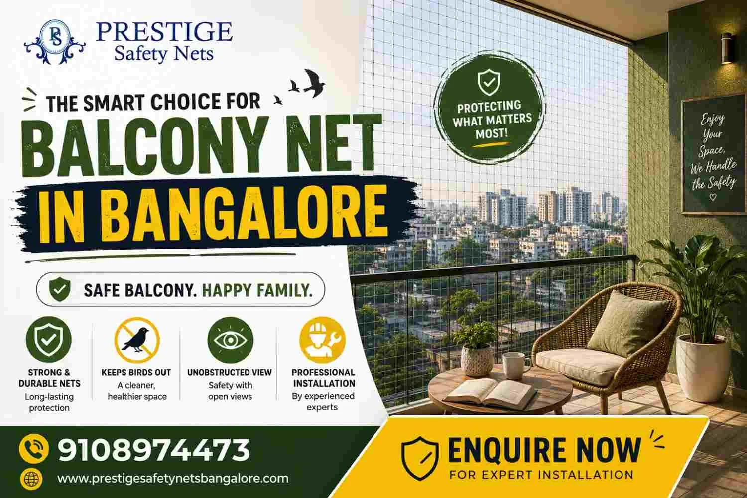 Choosing the Right Balcony Net in Bangalore with Prestige Safety Nets