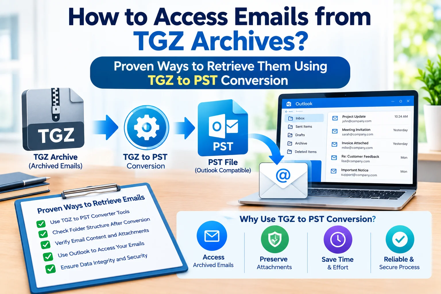 How to Access Emails from TGZ Archives? Proven Ways to Retrieve Them Using TGZ to PST Conversion
