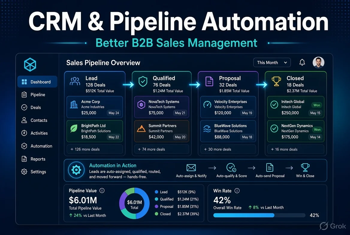 CRM and Pipeline Automation for Better B2B Sales Management
