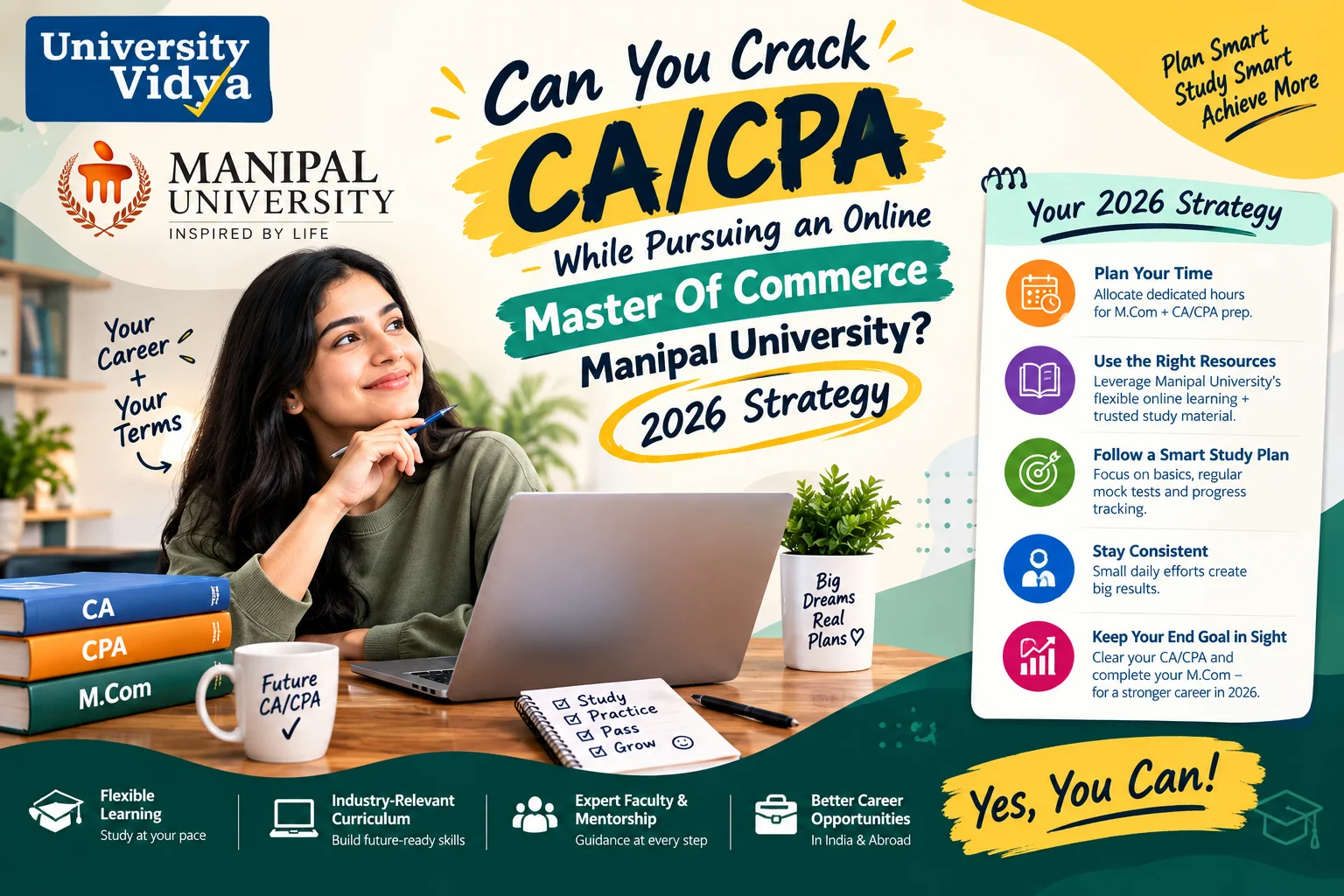 Can You Crack CA/CPA While Pursuing an Online Master Of Commerce Manipal University? 2026 Strategy