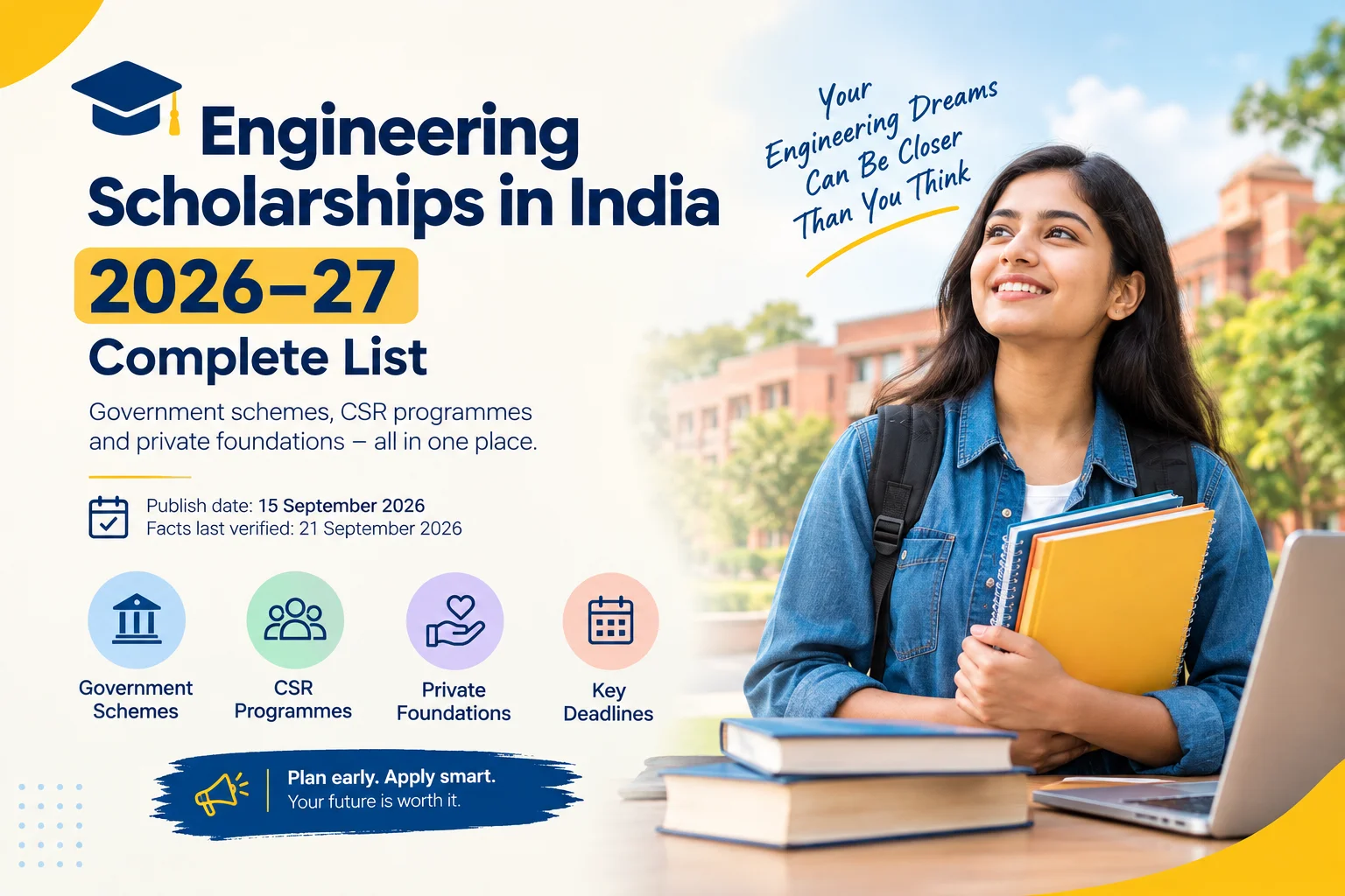 Engineering Scholarships in India 2026-27: Complete List
