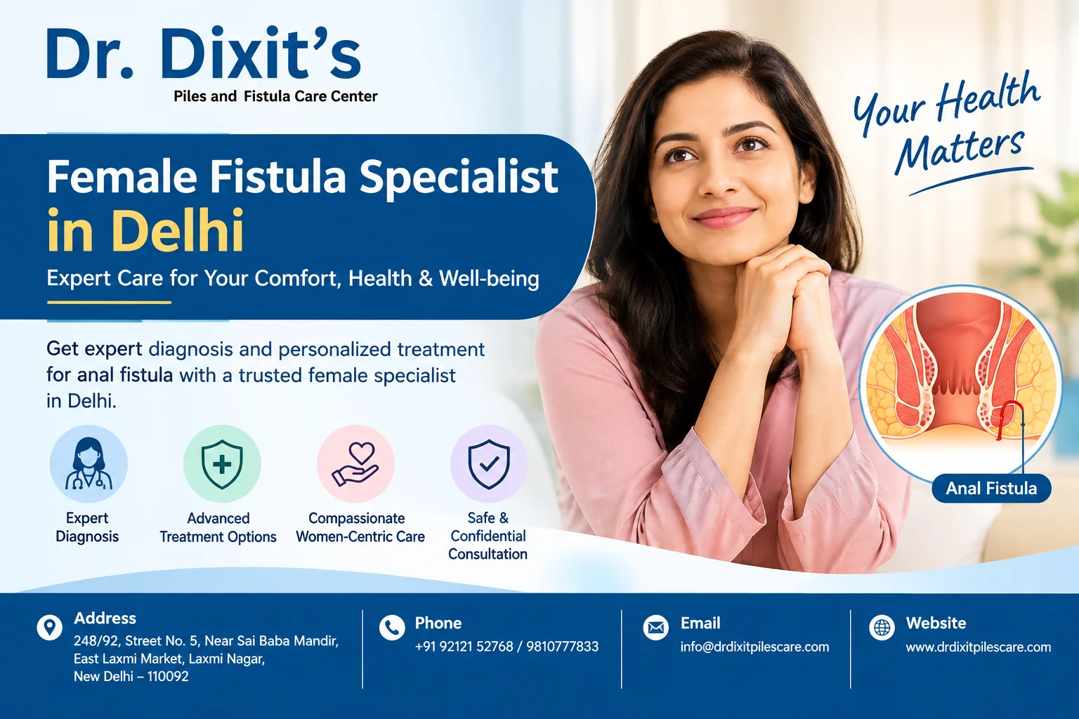 Female Fistula Specialist in Delhi: Understanding Symptoms, Causes and Treatment Options