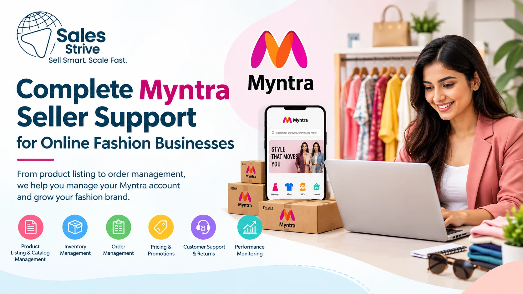 Complete Myntra Seller Support for Online Fashion Businesses—Manage Listings, Orders, Inventory, Pricing, and Marketplace Operations with Professional Support.