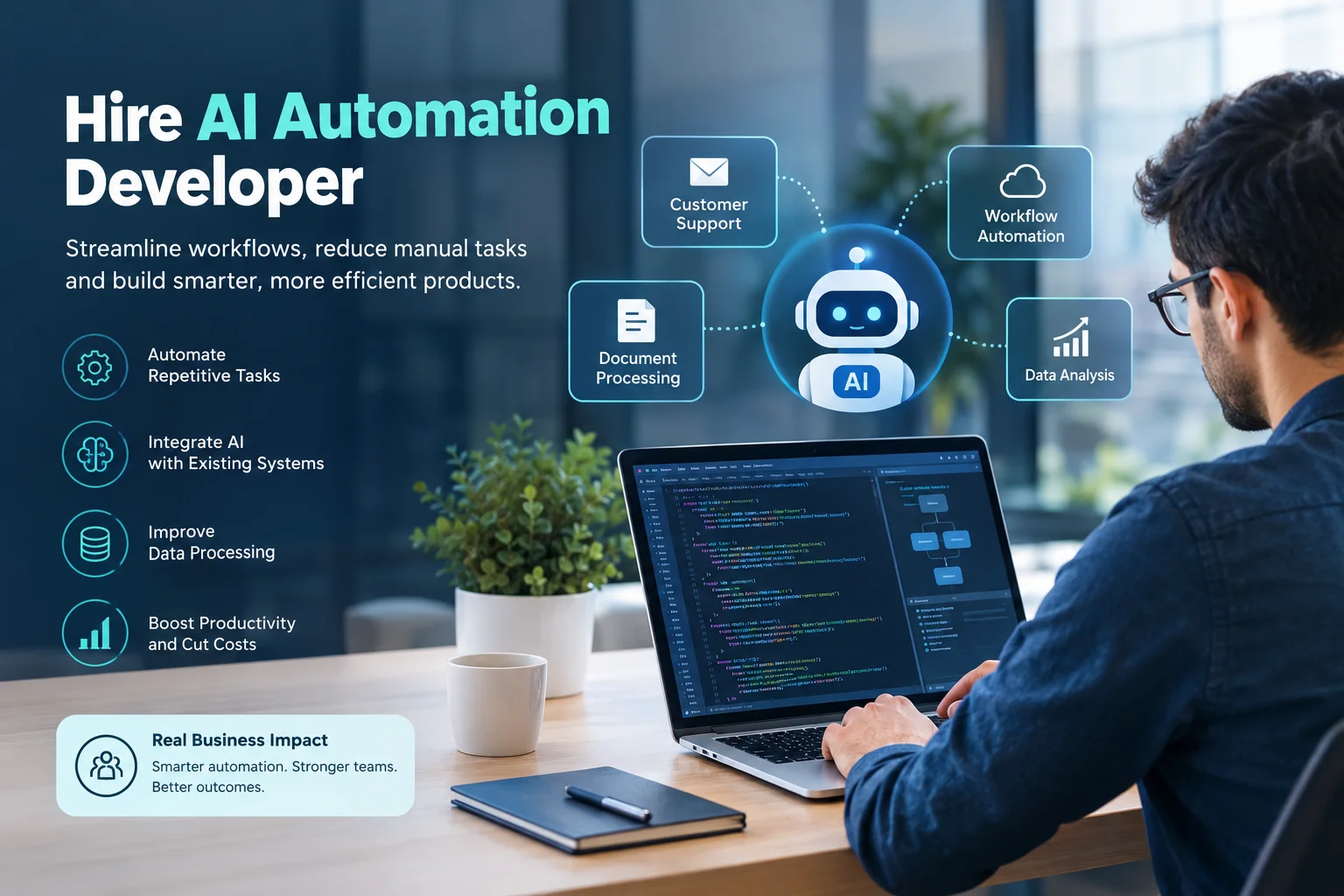 Hire AI Automation Developer to Streamline Workflows and Boost Business Efficiency