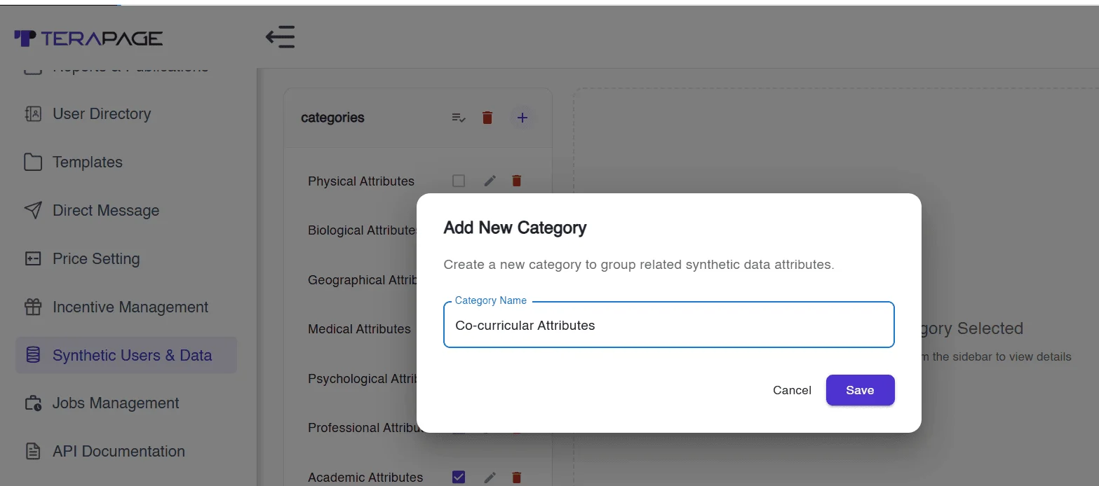 Figure 7: Researchers can add their own attribute categories to simulate niche or hard-to-reach communities.