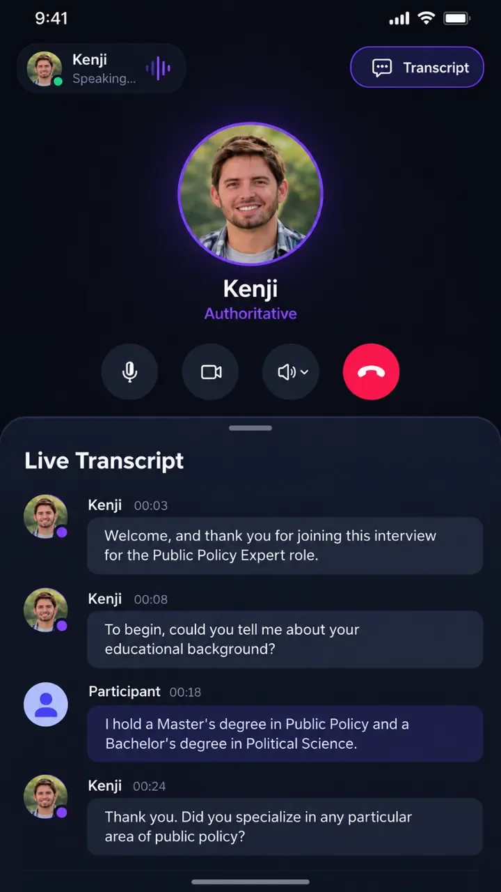 Figure 19: A live transcript from an AI-moderated voice interview, where a participant describes past frustrations and their experience with a new product.