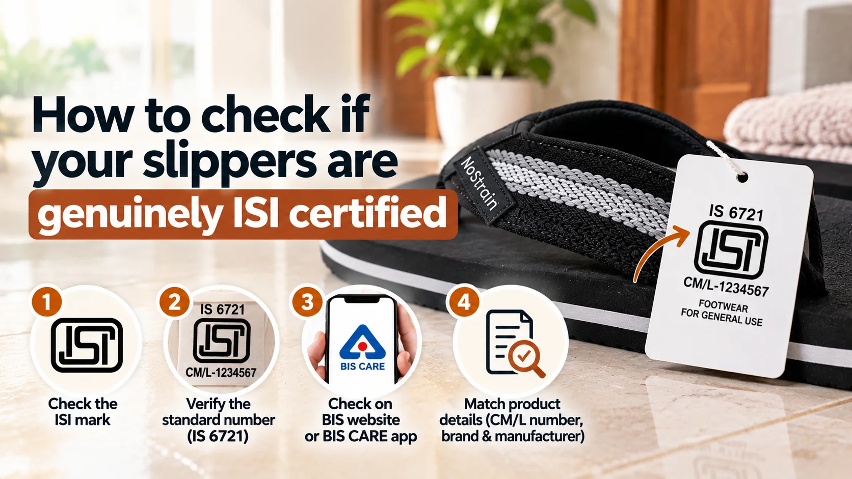 How to check if your slippers are genuinely ISI certified