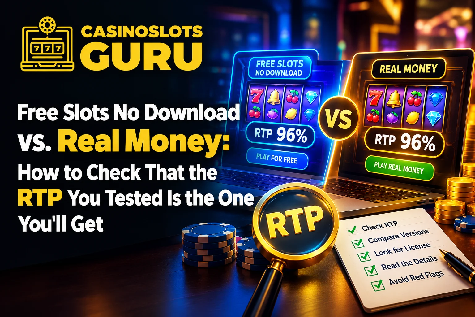 Free Slots No Download vs. Real Money: How to Check That the RTP You Tested Is the One You'll Get