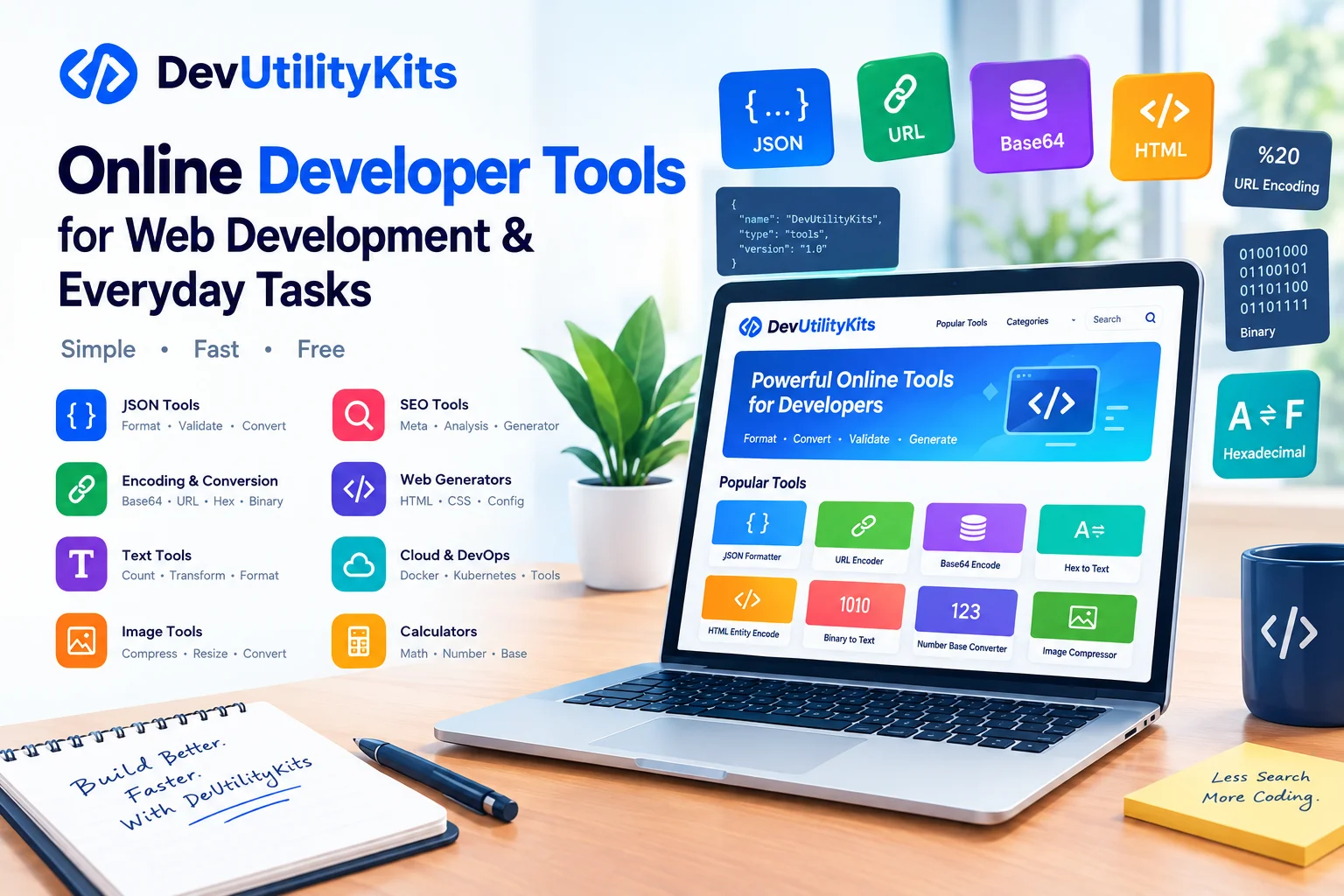 DevUtilityKits: 150+ Free Online Developer Tools for Web Development and Everyday Tasks
