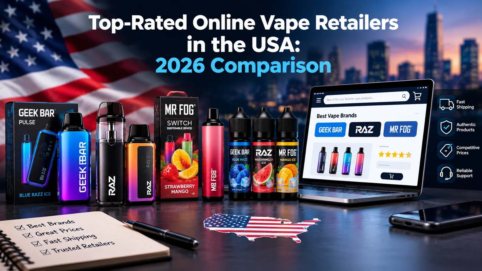 Top-Rated Online Vape Retailers in the USA: 2026 Comparison
