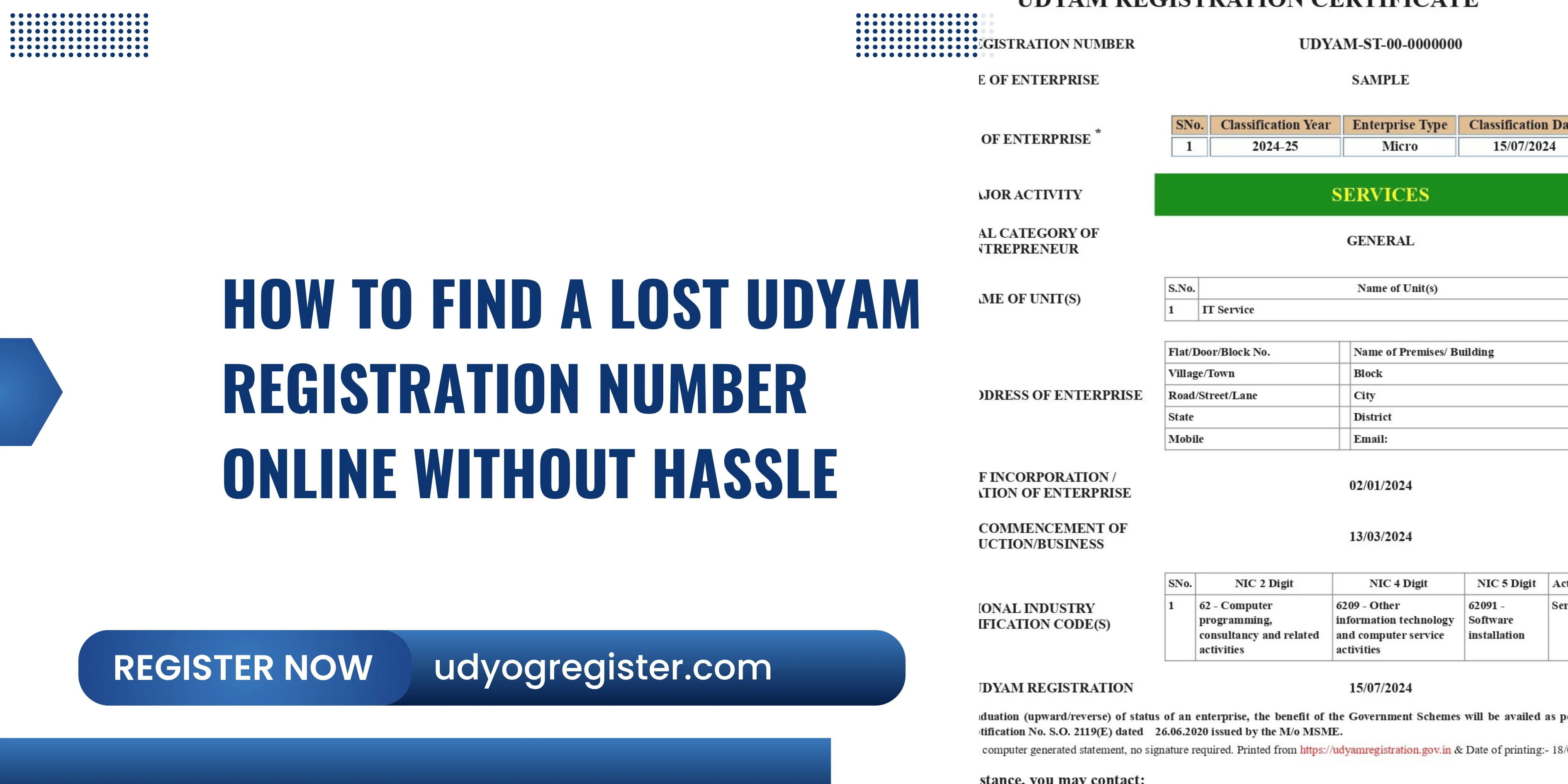 How to Find a Lost Udyam Registration Number Online Without Hassle