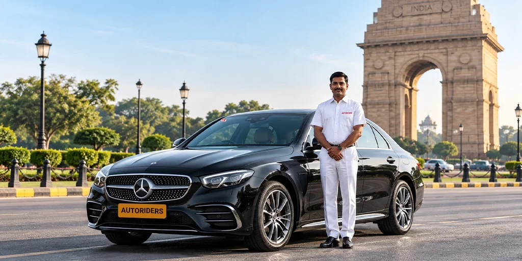 Chauffeur-driven luxury car rental in Delhi for business travellers by Autoriders.
