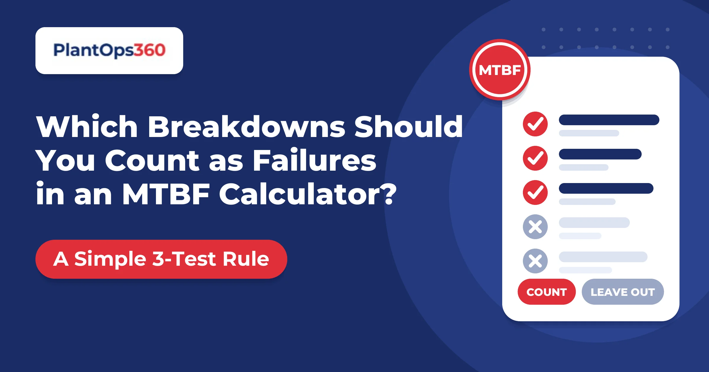 Which Breakdowns Should You Count as Failures in an MTBF Calculator?