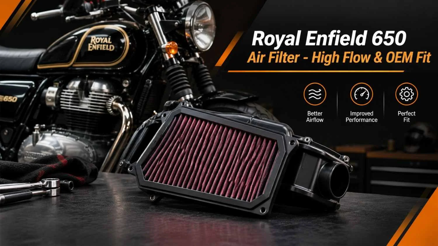 Royal Enfield 650 Air Filter - High Flow & OEM Fit | NSR Motors