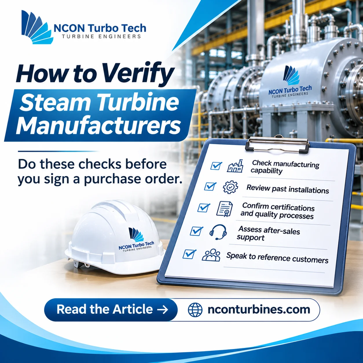 How to Verify Steam Turbine Manufacturers Before You Sign a Purchase Order | NCON Turbines