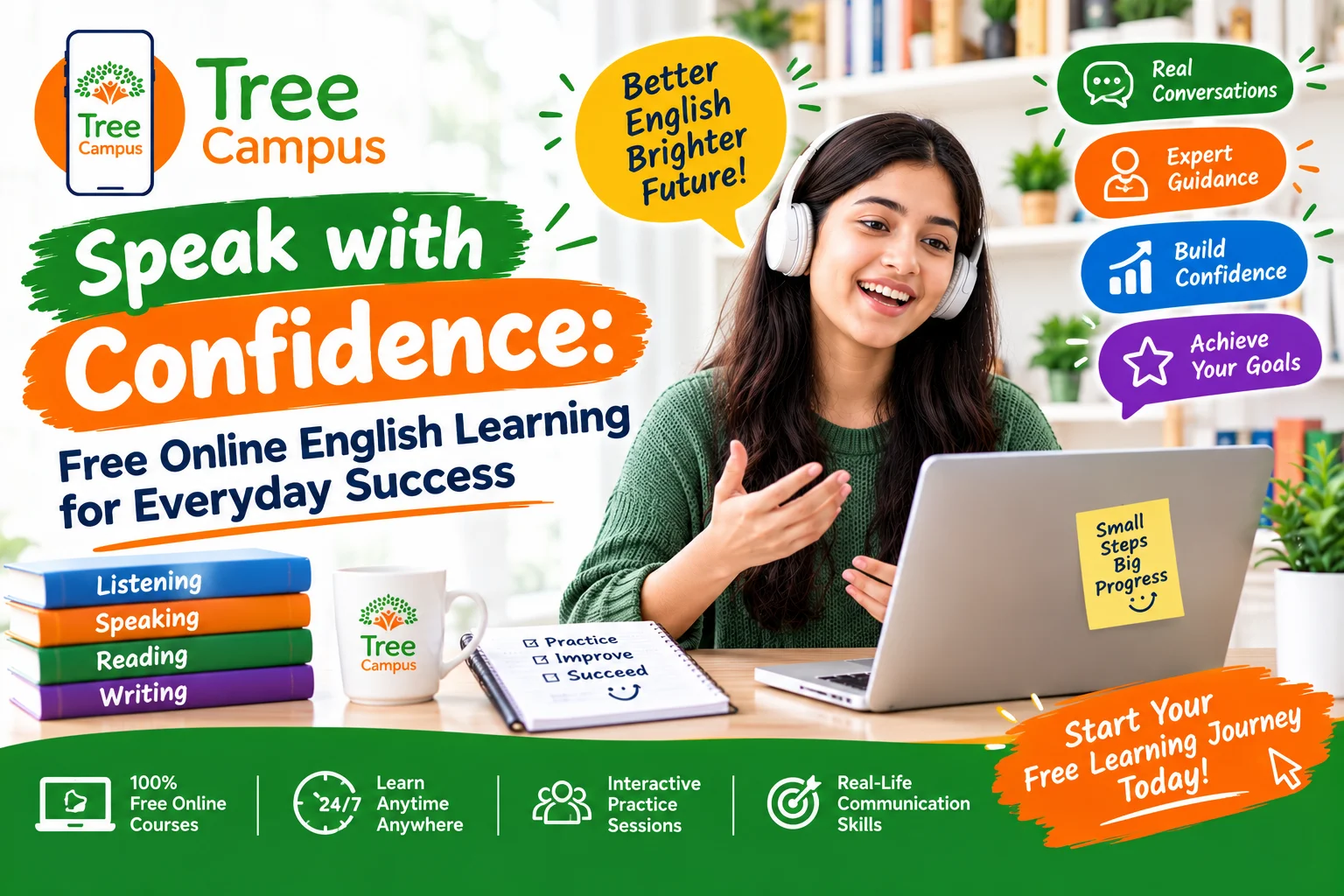 Speak with Confidence: Free Online English Learning for Everyday Success