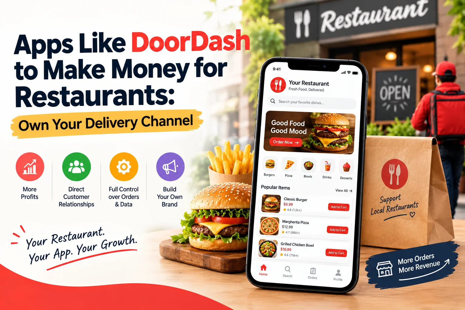 Apps Like DoorDash to Make Money for Restaurants: Own Your Delivery Channel